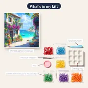 Marine Terrace, Secret Cove Diamond Painting – kit contents
