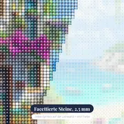 Meeresterrasse, Geheime Bucht Diamond Painting – Nahaufnahme der Steine