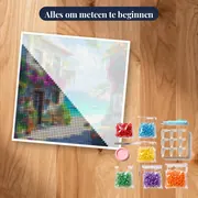 Diamantschilderij Terras aan Zee, Verborgen Baai – pakket klaar om te beginnen