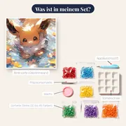 Diamond Painting Pokémon Evoli Herbstbad – Inhalt des Sets