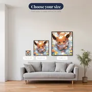 Pokémon Diamond Painting Eevee Autumn Bath – available sizes