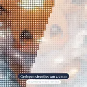 Diamond Painting Pokémon Eevee Herfstbad – close-up van de steentjes