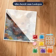 Diamond Painting Pokémon Evoli Herbstbad – Set bereit zum Loslegen