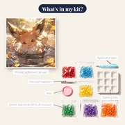 Pokémon Diamond Painting Eevee Autumn Leaves – kit contents