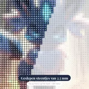 Diamond Painting Pokémon Glaceon Bospad – close-up van de steentjes