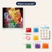 Pokémon Diamond Painting The Four Inseparable Friends – kit contents