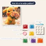Diamond Painting Pokémon Pikachu Teder Boeket – inhoud van het pakket