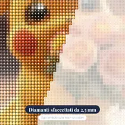Diamond Painting Pokémon Pikachu Mazzo di Tenerezza – primo piano dei diamanti