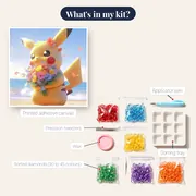 Pokémon Diamond Painting Pikachu Sea Breeze – kit contents