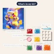 Pokémon Diamond Painting Pikachu Galactic Dance – kit contents