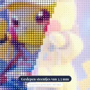 Diamond Painting Pokémon Pikachu Galactische Dans – close-up van de steentjes