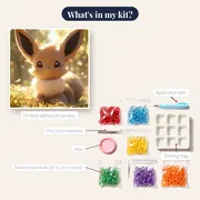 Pokémon Diamond Painting Eevee Forest Serenity – kit contents
