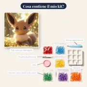 Diamond Painting Pokémon Eevee Dolcezza nel Bosco – contenuto del kit