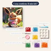 Diamond Painting Pokémon Eevee, Guardiano della Poké Ball – contenuto del kit