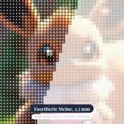 Diamond Painting Pokémon Evoli, Wächter des Pokéballs – Nahaufnahme der Steine