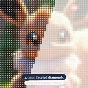 Pokémon Diamond Painting Eevee, Guardian of the Poké Ball – diamond close-up