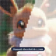 Diamond Painting Pokémon Eevee, Guardiano della Poké Ball – primo piano dei diamanti