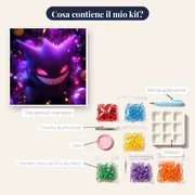 Diamond Painting Pokémon Gengar Sorriso Birichino – contenuto del kit