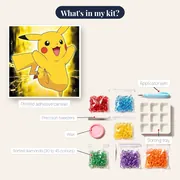 Pokémon Diamond Painting Pikachu Lightning Strikes – kit contents