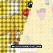 Diamond Painting Pokémon Pikachu Fulmini – primo piano dei diamanti