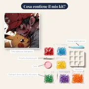 Diamond Painting Pokémon Ash e Pikachu, il Legame Indistruttibile – contenuto del kit