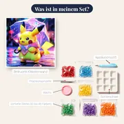 Diamond Painting Pokémon Pikachu im rosa Regen – Inhalt des Sets