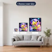 Pokémon Diamond Painting Pikachu Pink Rain – available sizes