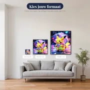 Diamond Painting Pokémon Pikachu Roze Regenbui – beschikbare formaten