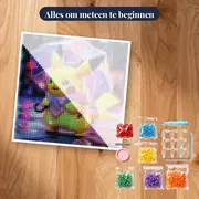 Diamond Painting Pokémon Pikachu Roze Regenbui – pakket klaar om te beginnen