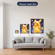 Pokémon Diamond Painting Pikachu Running in the Rain – available sizes