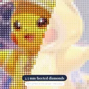 Pokémon Diamond Painting Pikachu Running in the Rain – diamond close-up