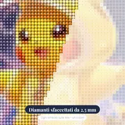 Diamond Painting Pokémon Pikachu Corsa sotto la Pioggia – primo piano dei diamanti