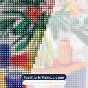 Saisonblumenstrauß in Vase Diamond Painting – Nahaufnahme der Steine