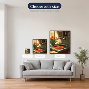 Retro Record Player and Red Tulips Diamond Painting – available sizes