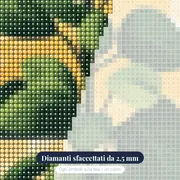 Pianta verde da interno davanti alla finestra Diamond Painting – primo piano dei diamanti