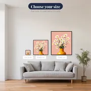 White Daisies in a Yellow Vase Diamond Painting – available sizes