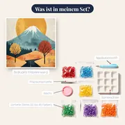 Herbststraße zum Berg Fuji Diamantmalerei – Inhalt des Sets