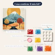 Strada per il Monte Fuji in autunno Diamond Painting – contenuto del kit