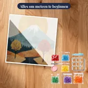 Herfstroute naar de Fuji-berg Diamantschilderij – pakket klaar om te beginnen