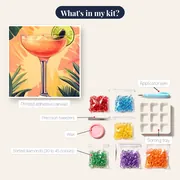 Tropical Fruit Cocktail with Lime Diamond Painting – kit contents