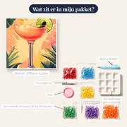 Diamantschilderij Tropische Fruitcocktail met Limoen – inhoud van het pakket