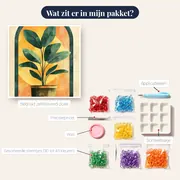 Gestructureerde kamerplant in een boog Diamond Painting – inhoud van het pakket