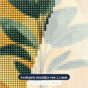 Gestructureerde kamerplant in een boog Diamond Painting – close-up van de steentjes
