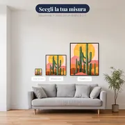 Deserto di cactus saguaro e dune rosa - Diamond Painting – misure disponibili