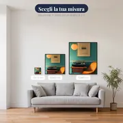 Giradischi vintage e poltrona arancione retrò Diamond Painting – misure disponibili
