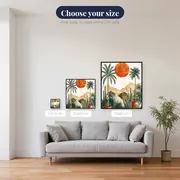 Potted Palm Oasis and Desert Mountains Diamond Painting – available sizes