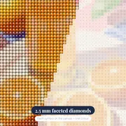 Juice Bottle and Sliced Oranges Diamond Painting – diamond close-up