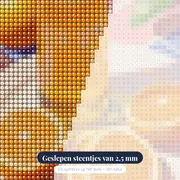 Sapfles en gesneden sinaasappels Diamond Painting – close-up van de steentjes