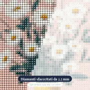 Grande mazzo di margherite in un vaso giallo Diamond Painting – primo piano dei diamanti