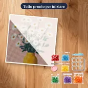 Grande mazzo di margherite in un vaso giallo Diamond Painting – kit pronto per iniziare